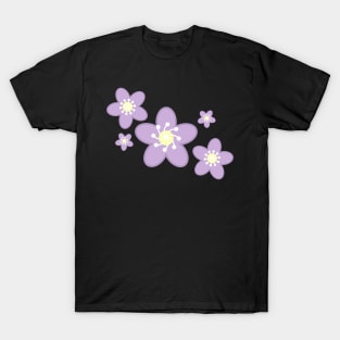 Spring Time Purple Blosom Flower Clusters - Black T-Shirt